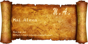 Mai Alexa névjegykártya